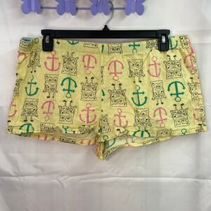 SpongeBob‎ SquarePants women's yellow anchor print pull on lounge pajama shorts